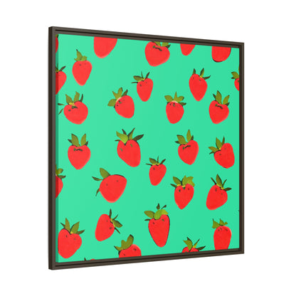 Strawberry Pattern - Framed Canvas