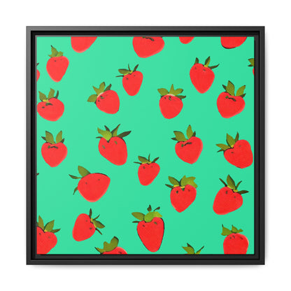 Strawberry Pattern - Framed Canvas