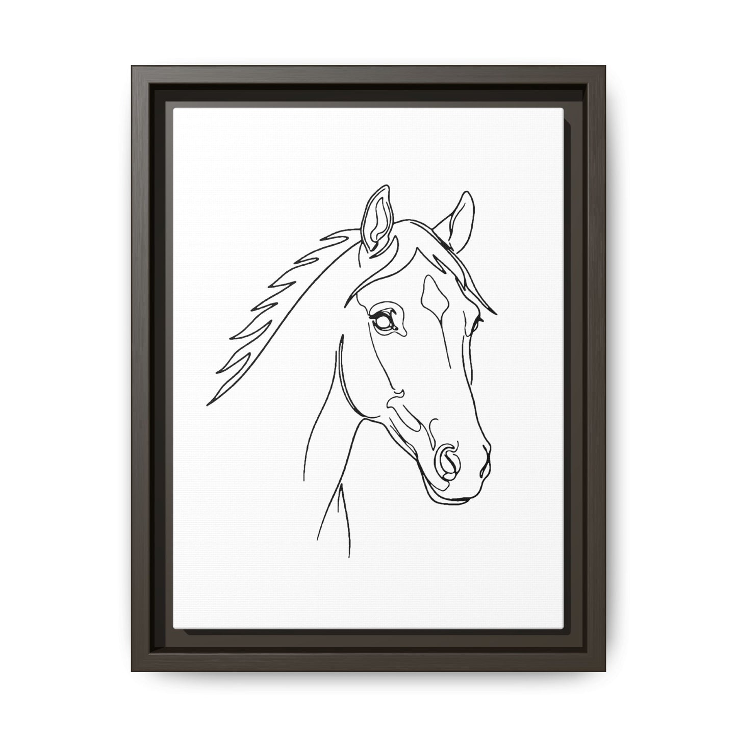 Horse Portrait Sketch - Framed Canvas