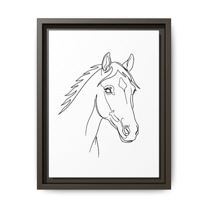 Horse Portrait Sketch - Framed Canvas