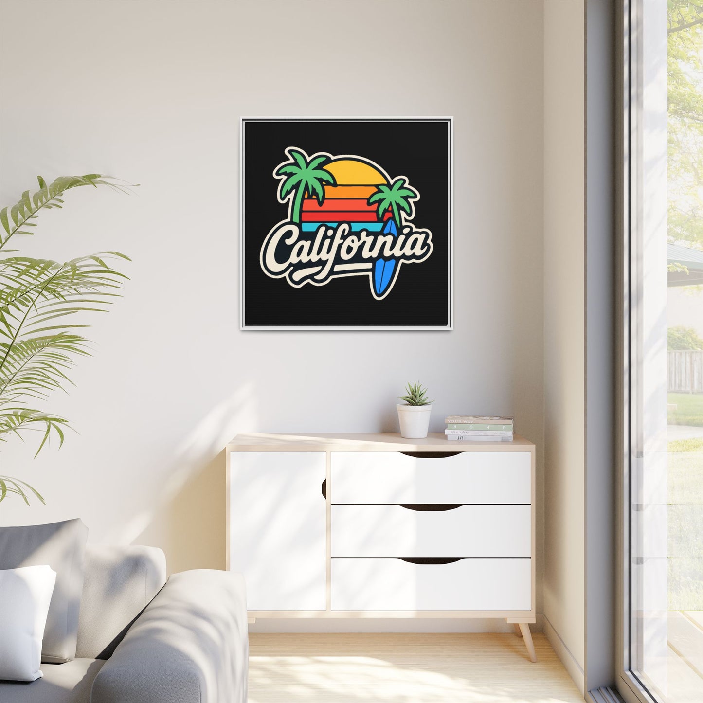 California Surf Vibes - Framed Canvas