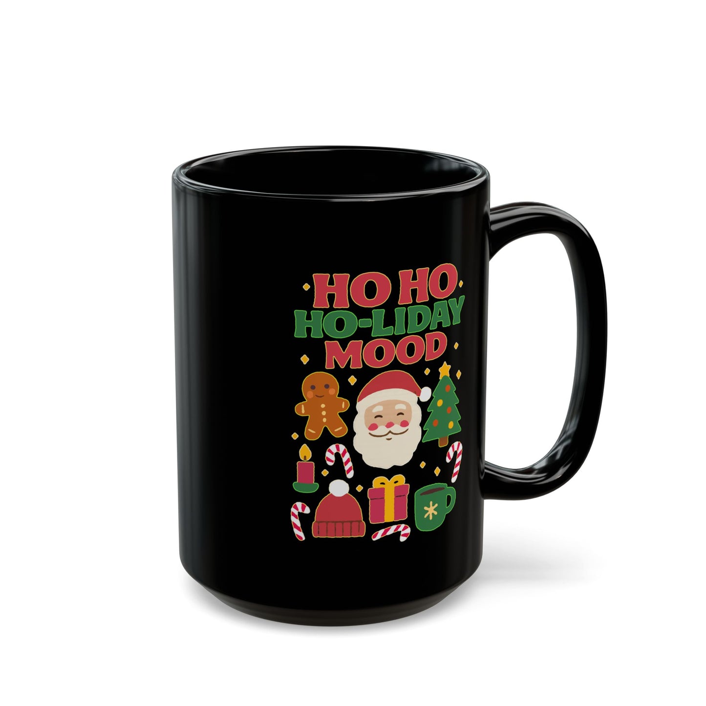 Festive Holiday Mug, 'Ho Ho Ho-liday Mood' Coffee Cup for Christmas, Gift for Him/Her, Cheerful Coffee Mug, Cute Holiday Decor