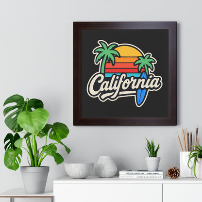 California Surf Vibes - Framed Poster