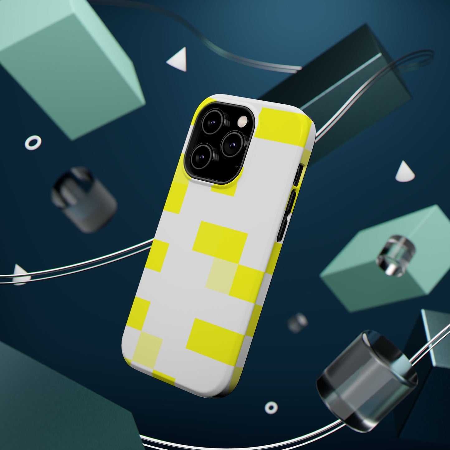 Yellow Pixel Grid -  Magnetic Phone Case