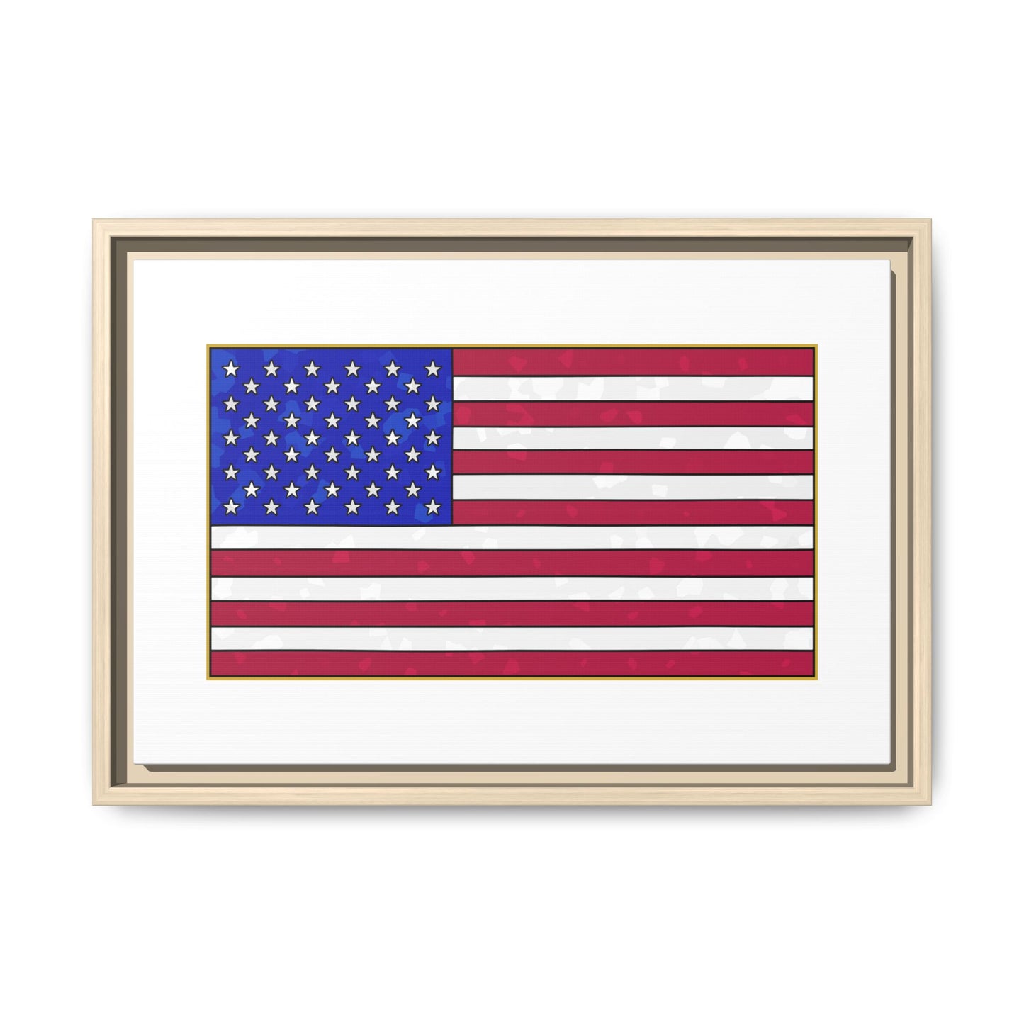 New Glory American Flag (Gold Edge Edition) - Framed Canvas