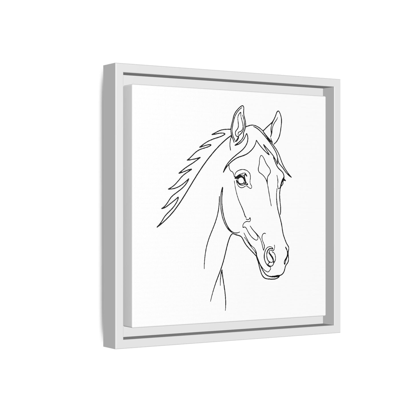 Horse Portrait Sketch - Framed Canvas