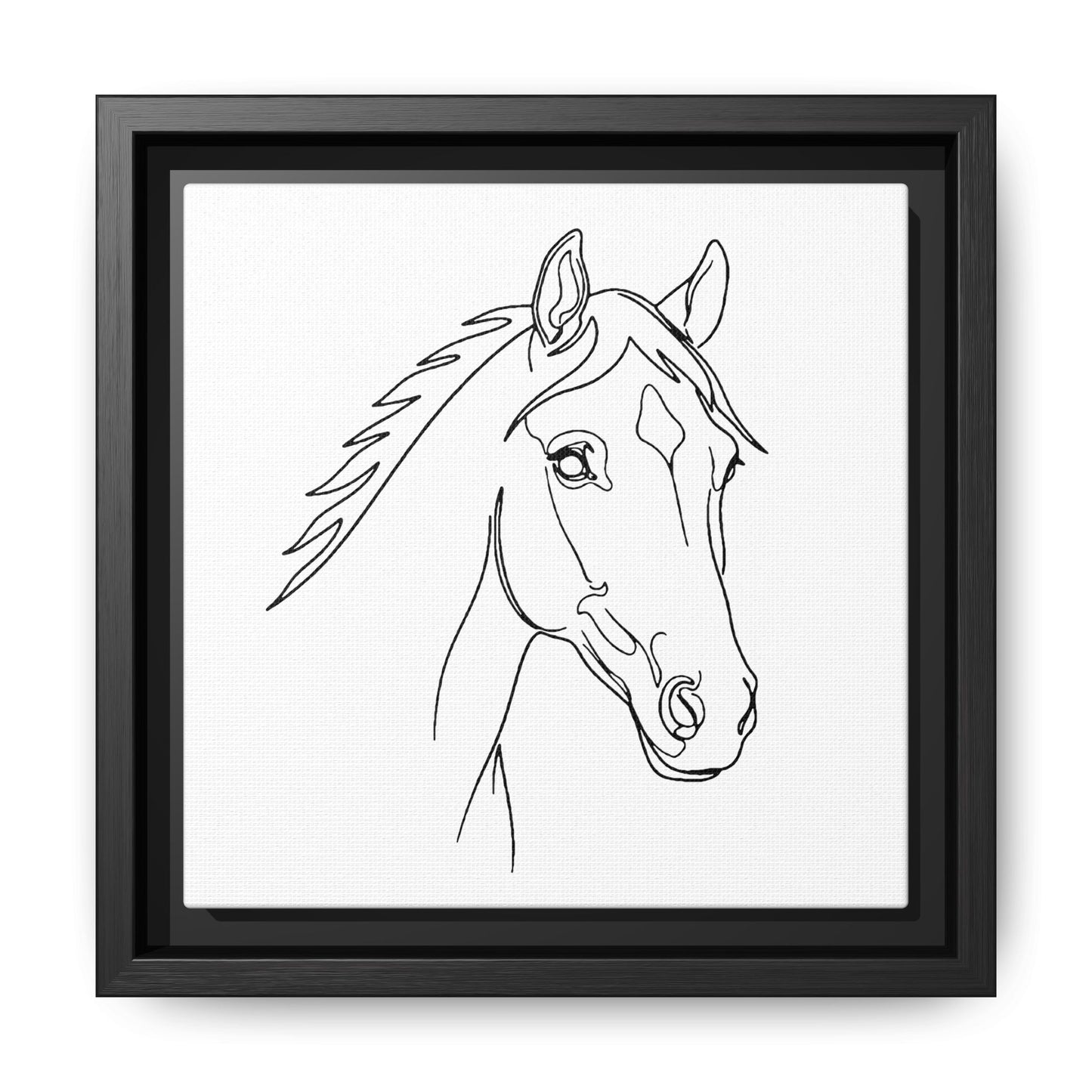 Horse Portrait Sketch - Framed Canvas