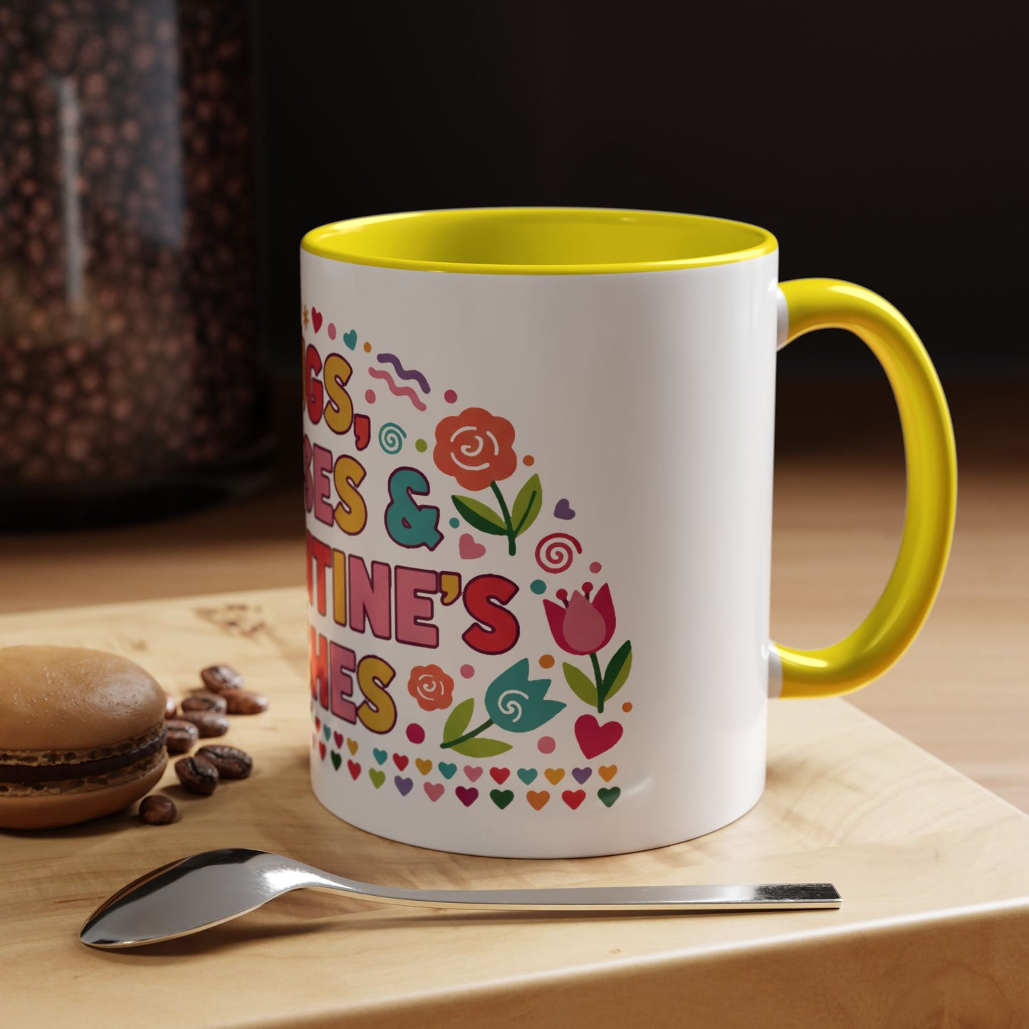 Hugs, Kisses & Valentine’s Wishes - Color Accent Mug