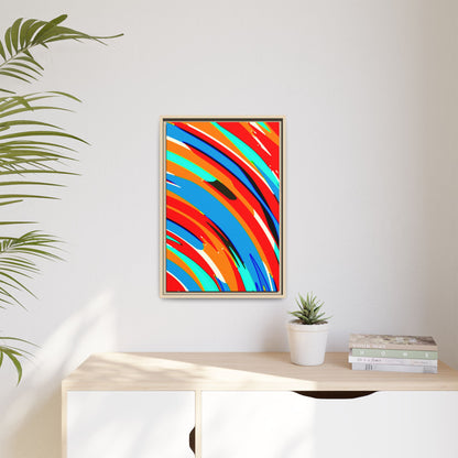 Abstract Rainbow Swirl Arc - Framed Canvas