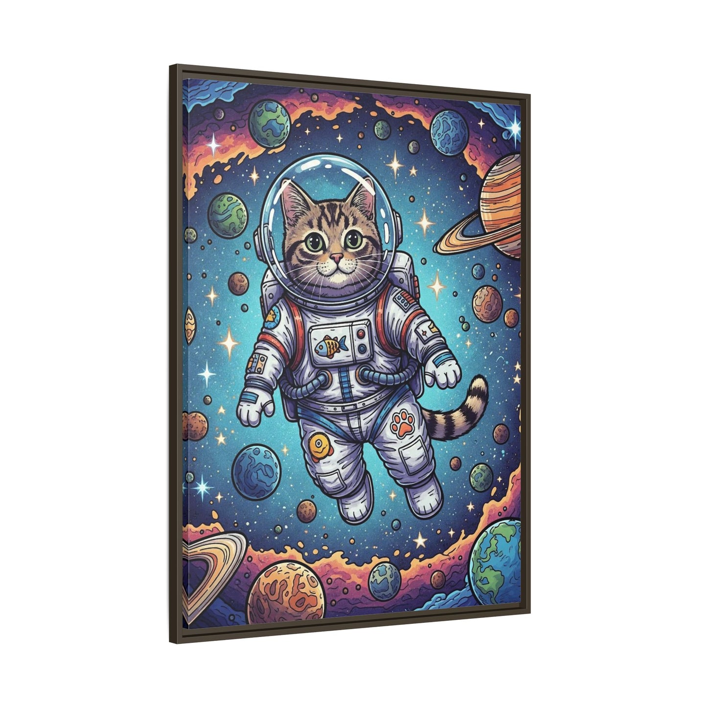 Astronaut Cat - Framed Canvas