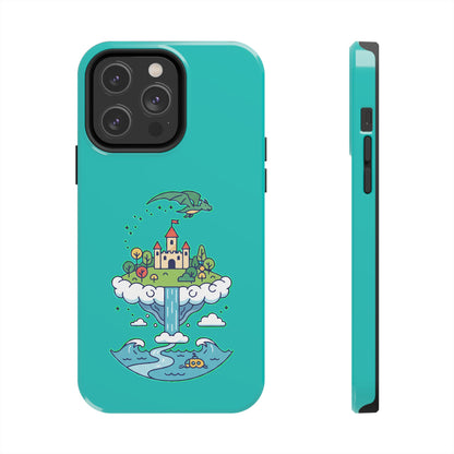 Floating Castle Dragon - Magical Fantasy Island - Phone Case