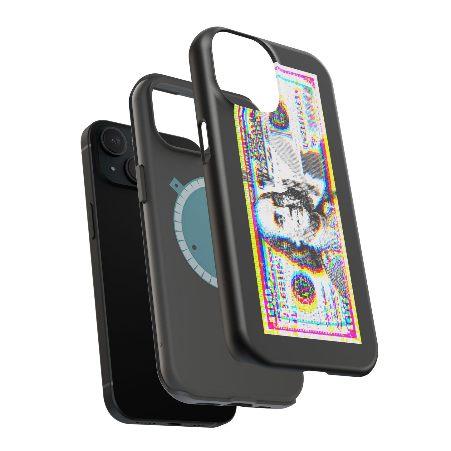 100 Dollars Bill - Neon Color Explosion - Magnetic Phone Case