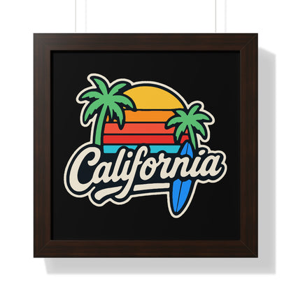 California Surf Vibes - Framed Poster