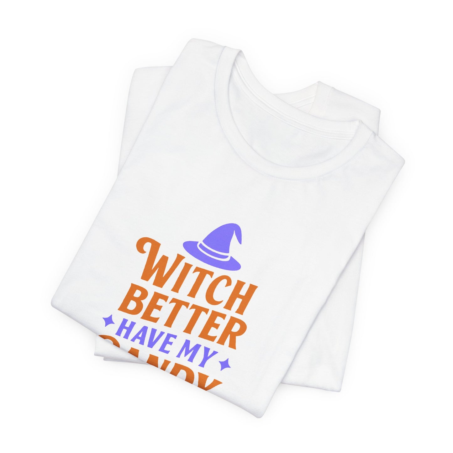 Halloween Witch Candy Tee, Funny Halloween Shirt, Unisex Halloween T-Shirt, Casual Fall Apparel, Trick or Treat Outfit