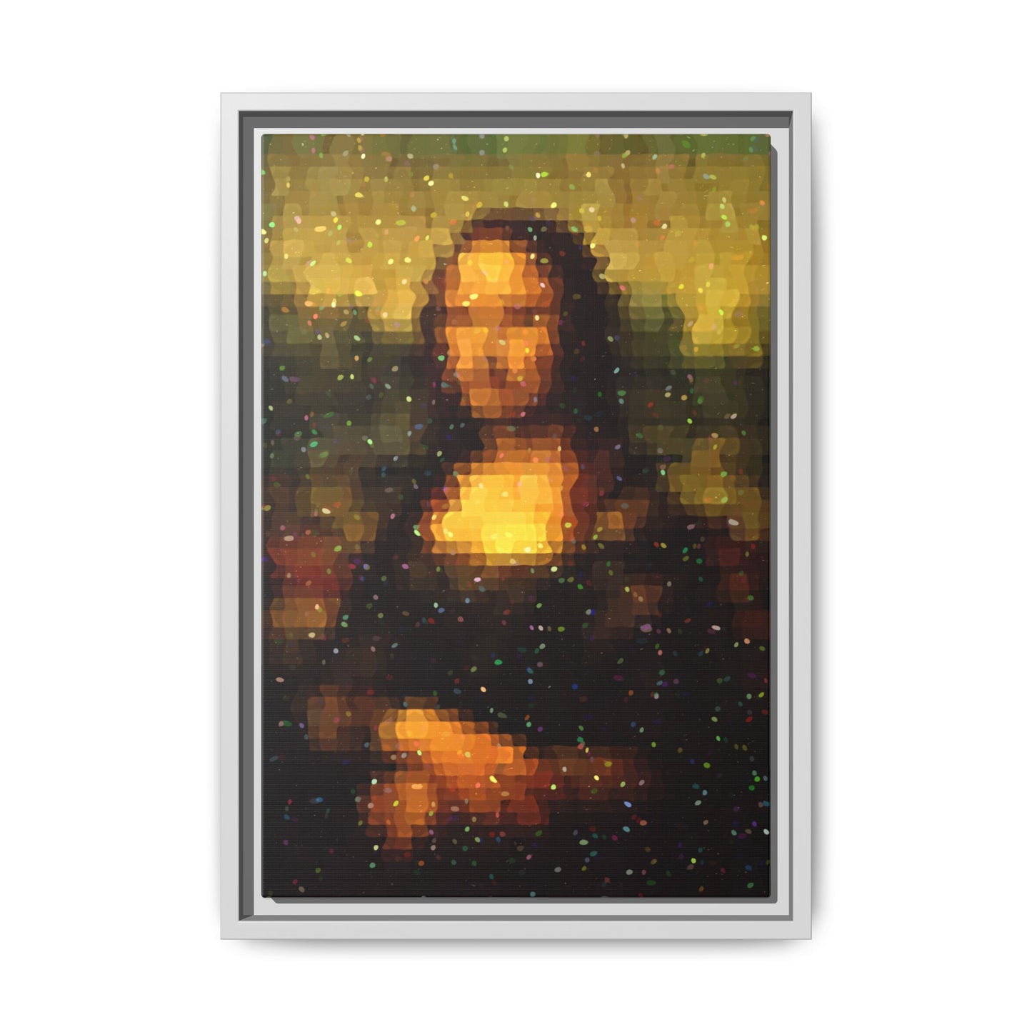 Pixel Muse — Silent Smile - Framed Canvas