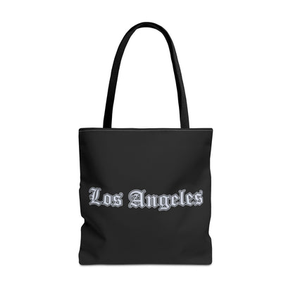 Los Angeles Gothic Tote Bag, Urban Tote, City Lover Bag, Gift for Angelenos, Travel Tote, Fashionable Shopper - Silver Edition