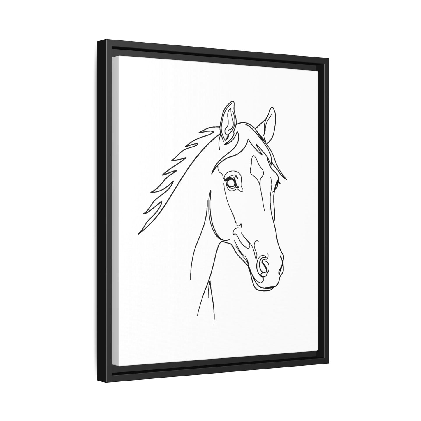Horse Portrait Sketch - Framed Canvas