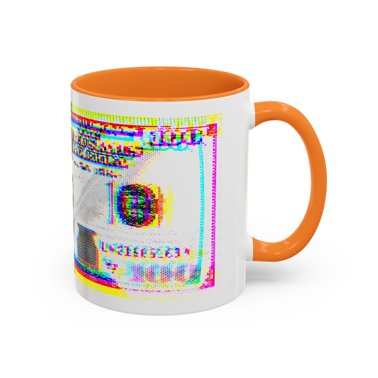 100 Dollars Bill - Neon Color Explosion - Color Accent Mug