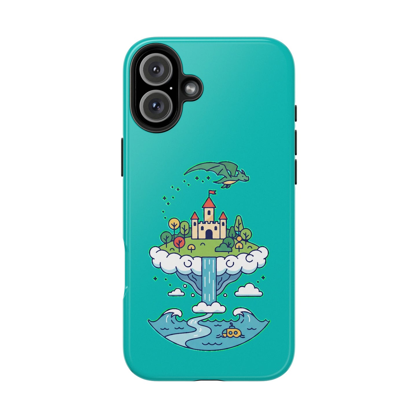Floating Castle Dragon - Magical Fantasy Island - Phone Case