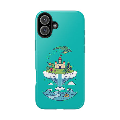 Floating Castle Dragon - Magical Fantasy Island - Phone Case