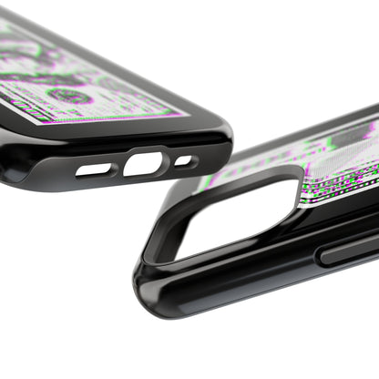 100 Dollars Bill - Green/Magenta Glitch - Magnetic Phone Case