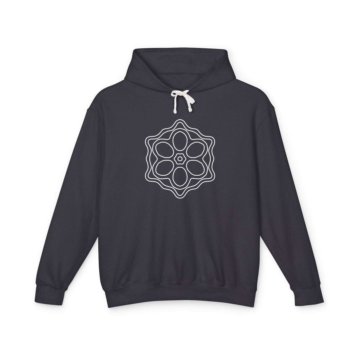Meditative Mandala Unisex Hooded Sweatshirt, Lightweight Pullover Hoodie, Gift for Relaxation, Mindfulness Apparel, Cozy Layering