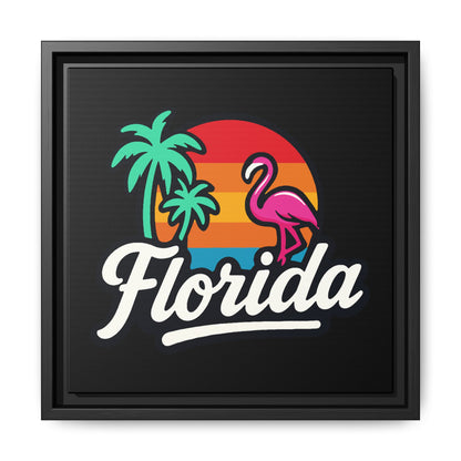 Florida Sunset Palm - Framed Canvas
