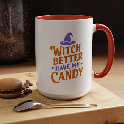 Witch-Themed Coffee Mug, Halloween decor, Gift for witches, Candy lover's mug, Spooky season drinkware, 11oz, 15oz options