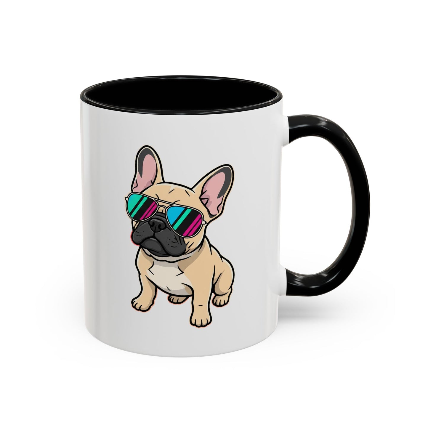 French Bulldog with Sunglasses - Color Accent Mug