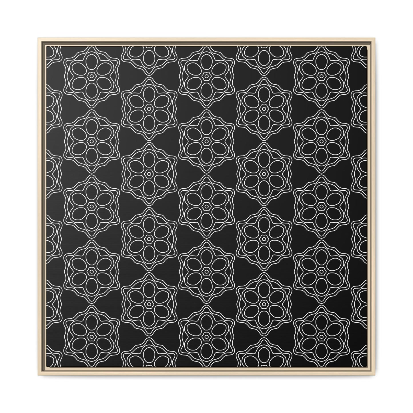 Geometric Sacred Flower - Framed Canvas