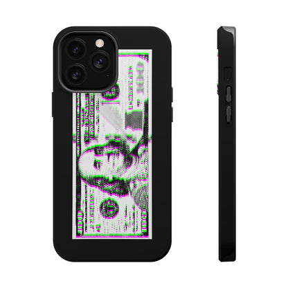 100 Dollars Bill - Green/Magenta Glitch - Magnetic Phone Case