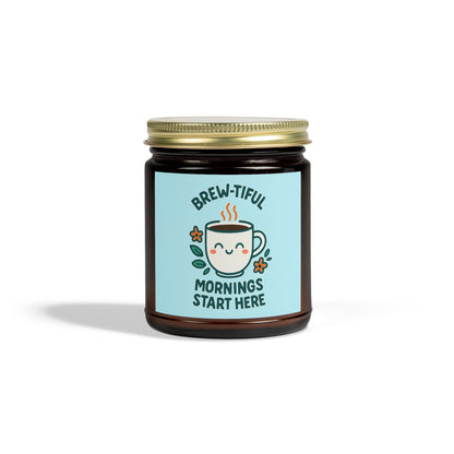 Brew-tiful Mornings Scented Candle, Coconut Apricot Wax, Relaxing Home Decor, Gift for Coffee Lovers, Cozy Atmosphere, Aromatherapy
