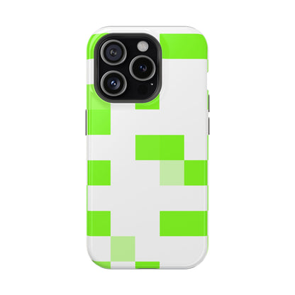 Lime Green Pixel Grid - Magnetic Phone Case