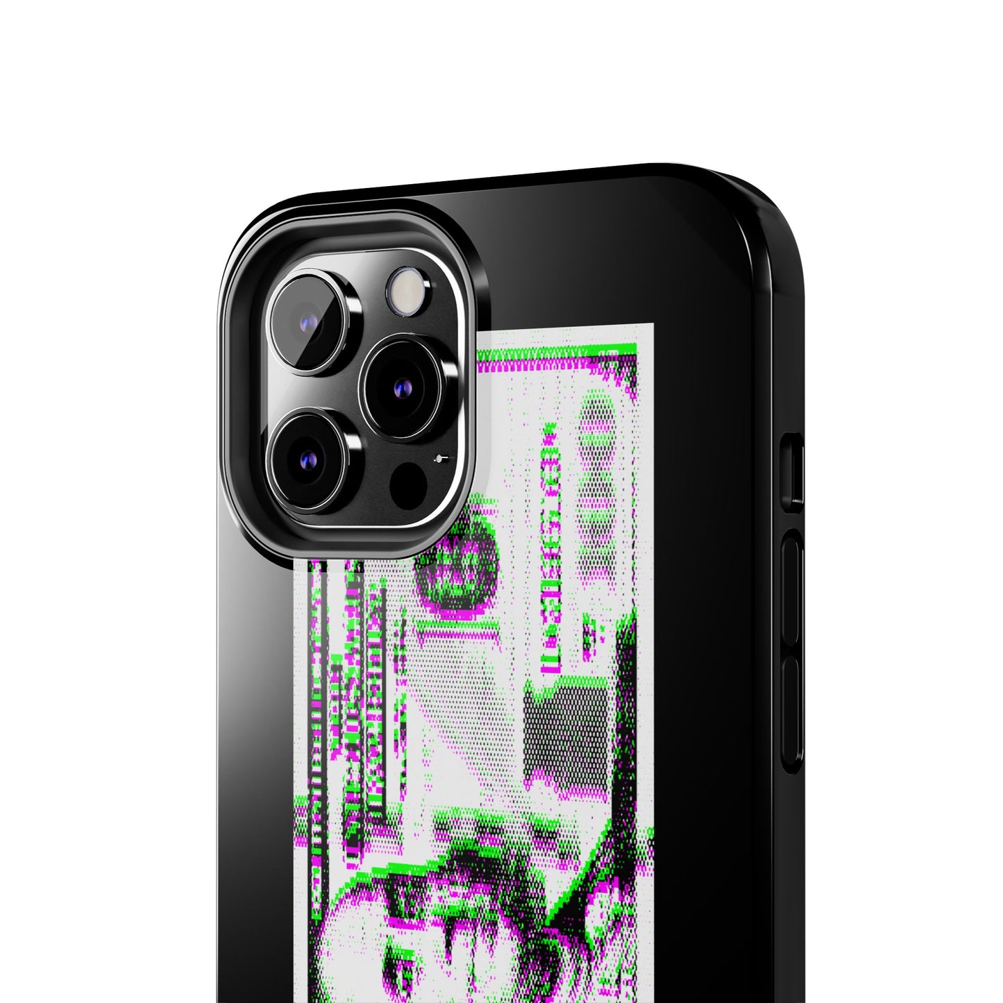 100 Dollars Bill - Green/Magenta Glitch - Phone Case