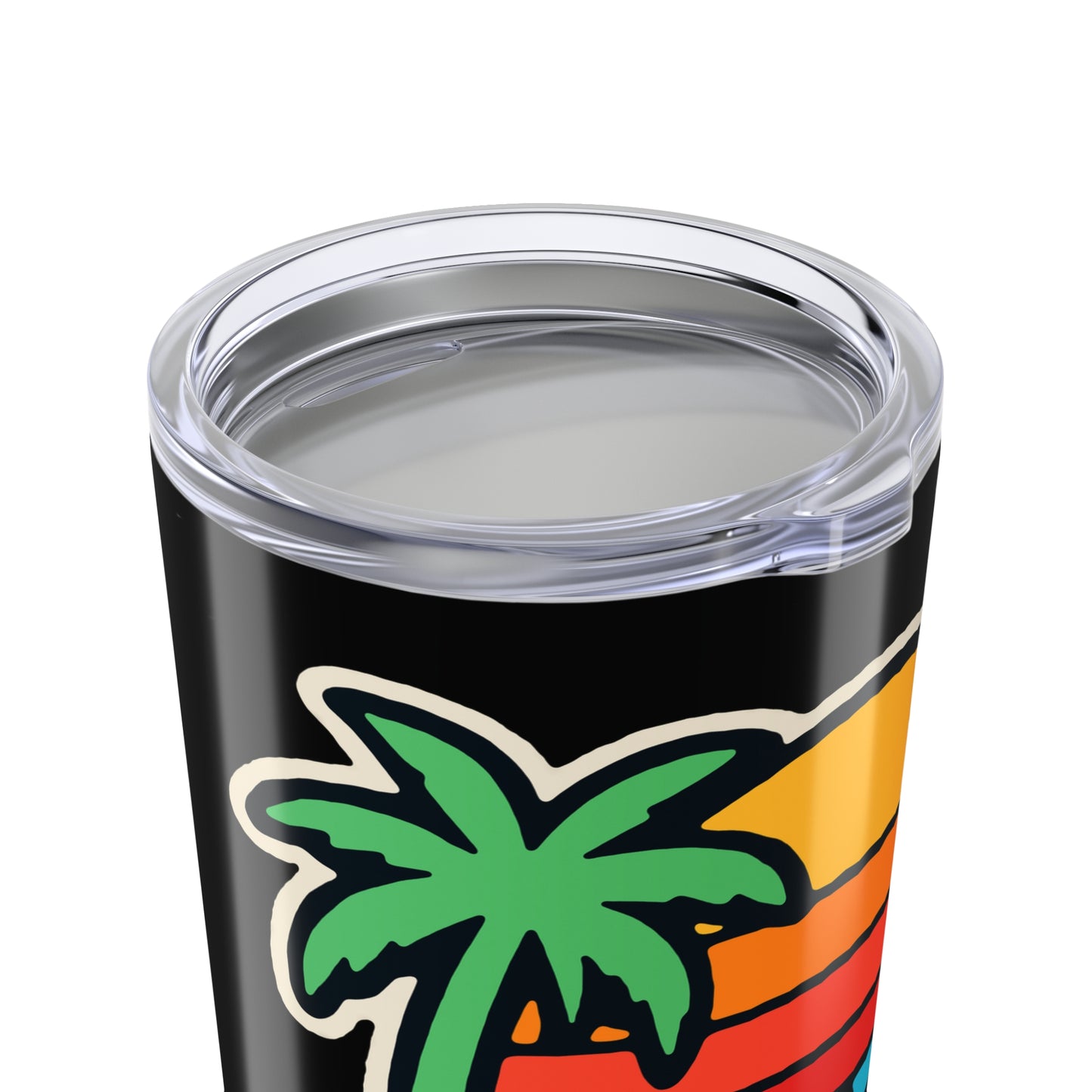 California Sunset Travel Mug, Stainless Steel Coffee Cup, Summer Vibe Drinkware, Beach Lover Gift, Travel Accessory, Tropical Mug