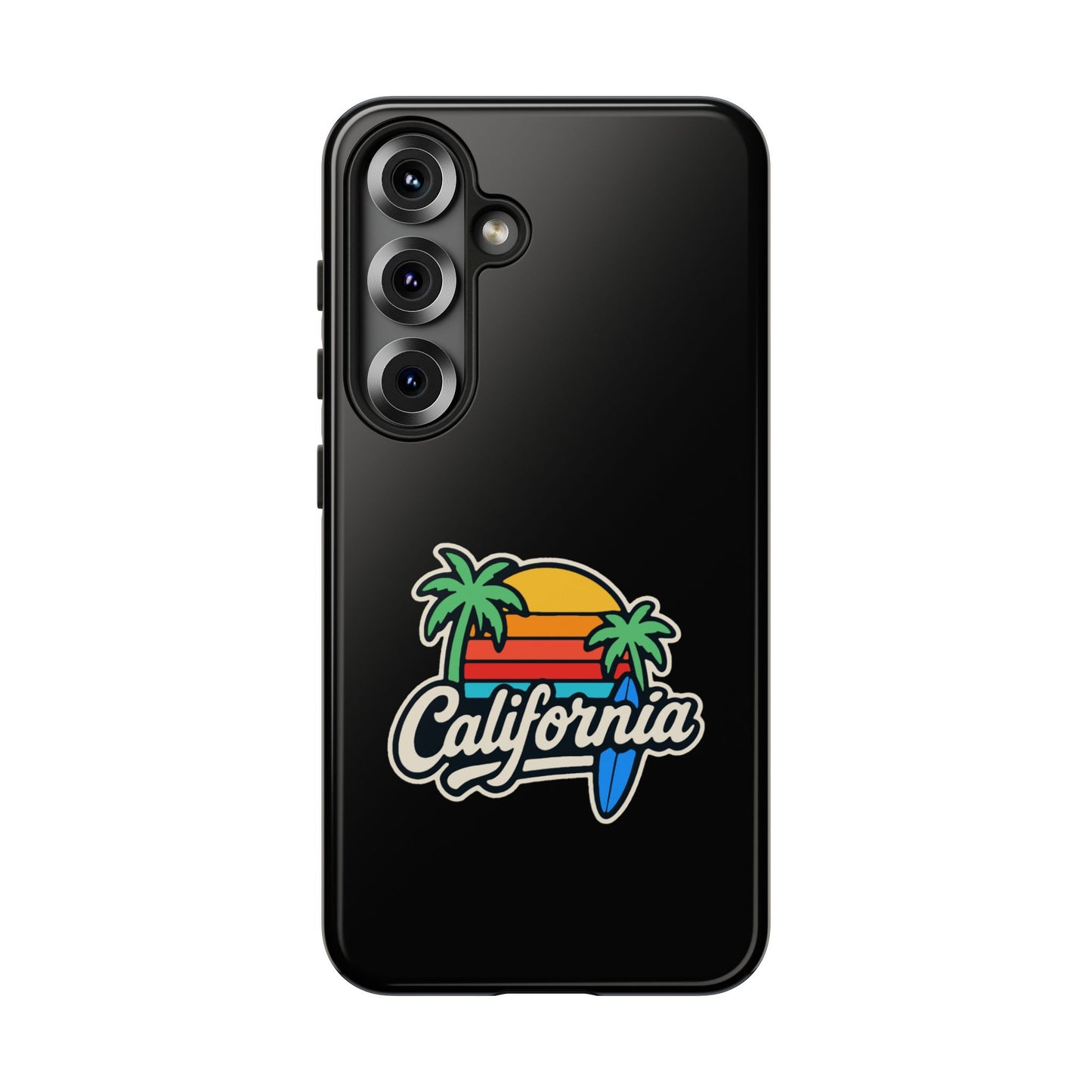 California Sunset Phone Case, Tropical Cell Phone Cover, Beach Lover Gift, Summer Vibes Accessory, Surfing Decor, Personalized Case