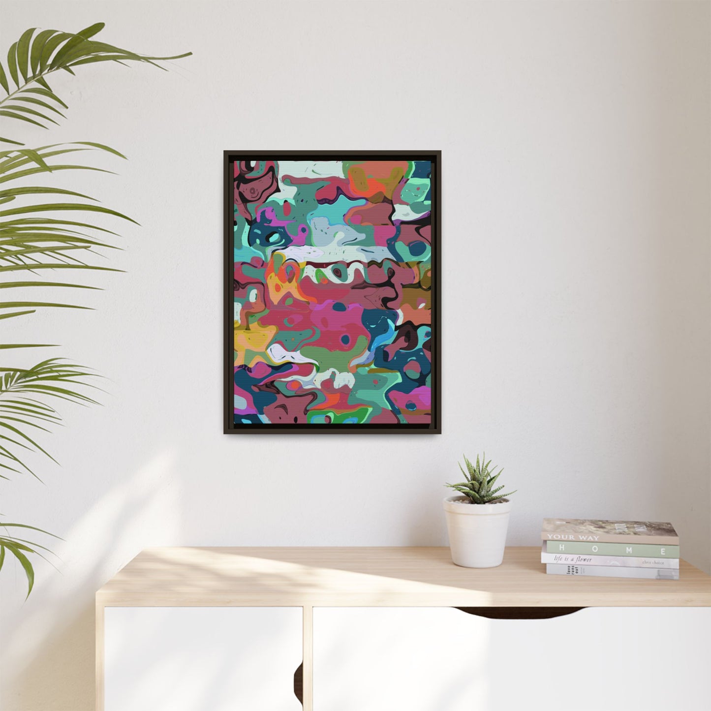Colorful Abstract Marble - Framed Canvas