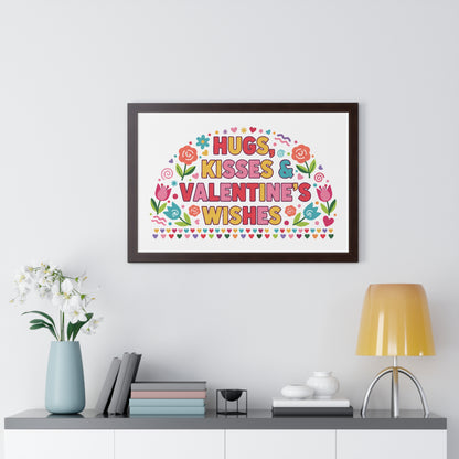 Hugs, Kisses & Valentine's Wishes - Framed Poster