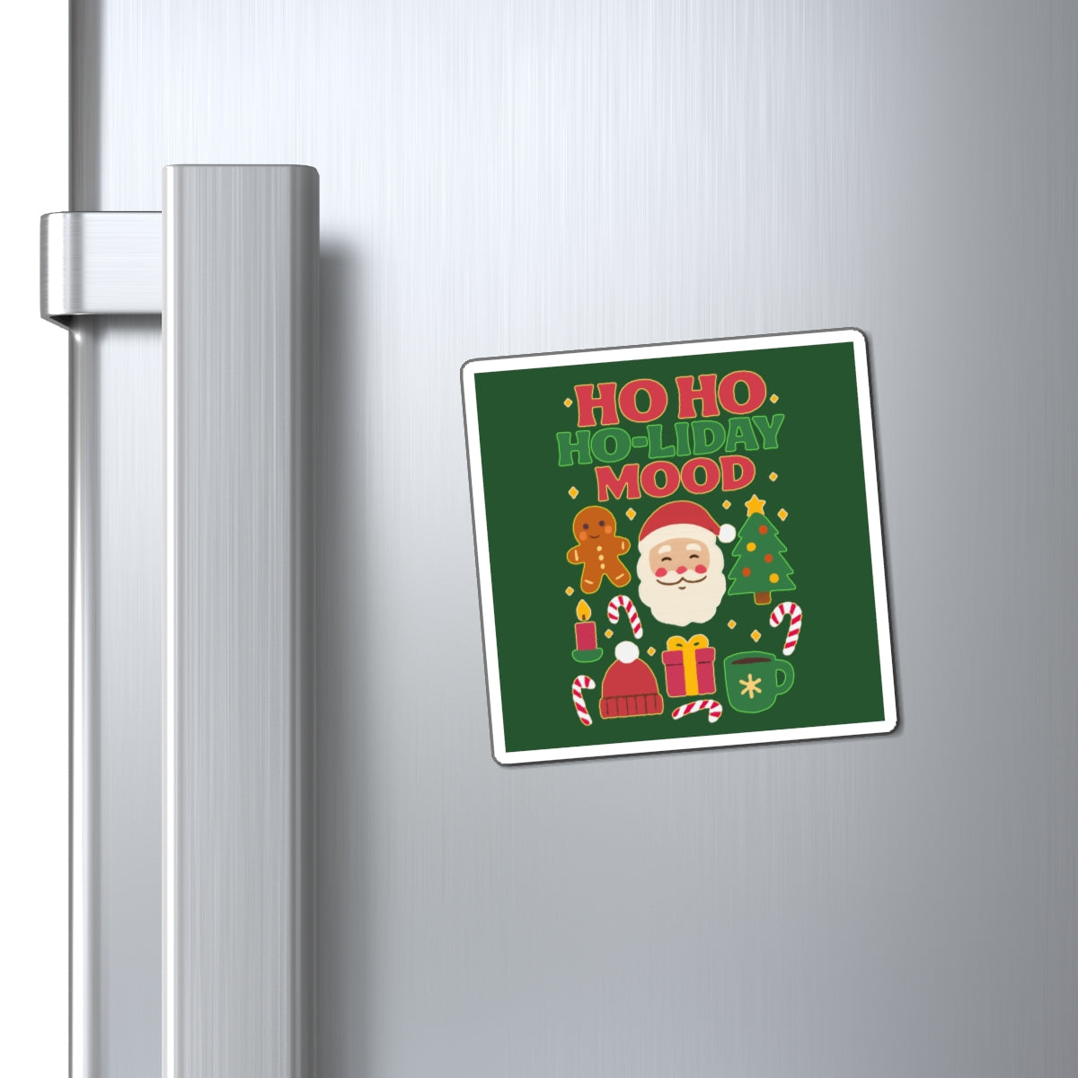 Festive Holiday Magnets, Ho Ho Ho-liday Mood, Christmas Decor, Kitchen Magnet, Gift Idea, Winter Decoration