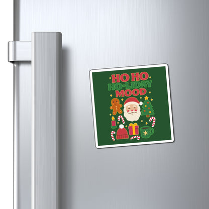 Festive Holiday Magnets, Ho Ho Ho-liday Mood, Christmas Decor, Kitchen Magnet, Gift Idea, Winter Decoration