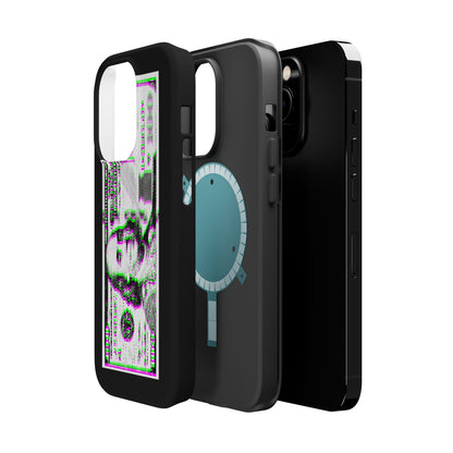 100 Dollars Bill - Green/Magenta Glitch - Magnetic Phone Case
