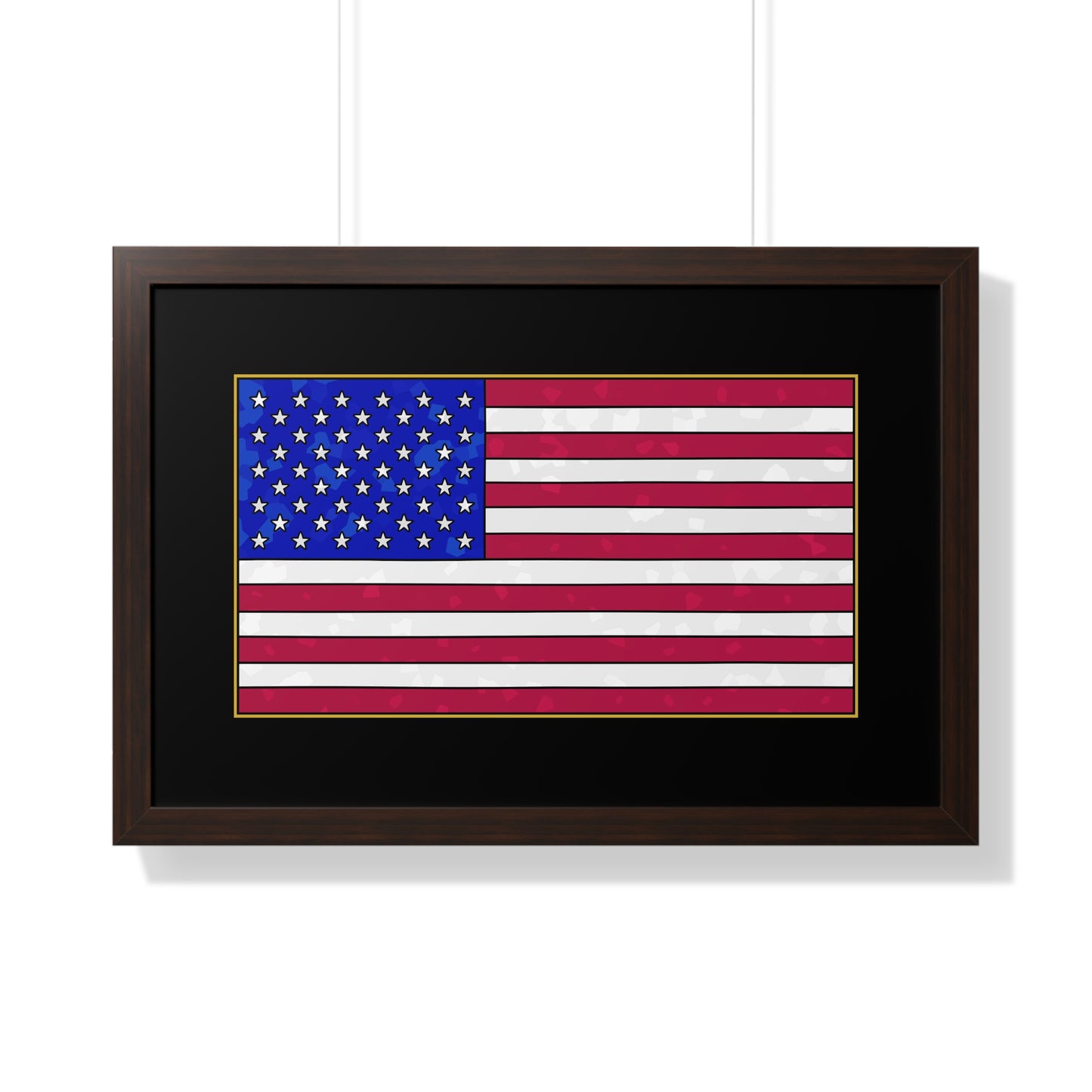 New Glory American Flag (Gold Edge Edition) - Framed Poster