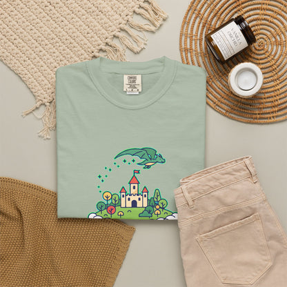 Floating Castle Dragon - Magical Fantasy Island - T-Shirt