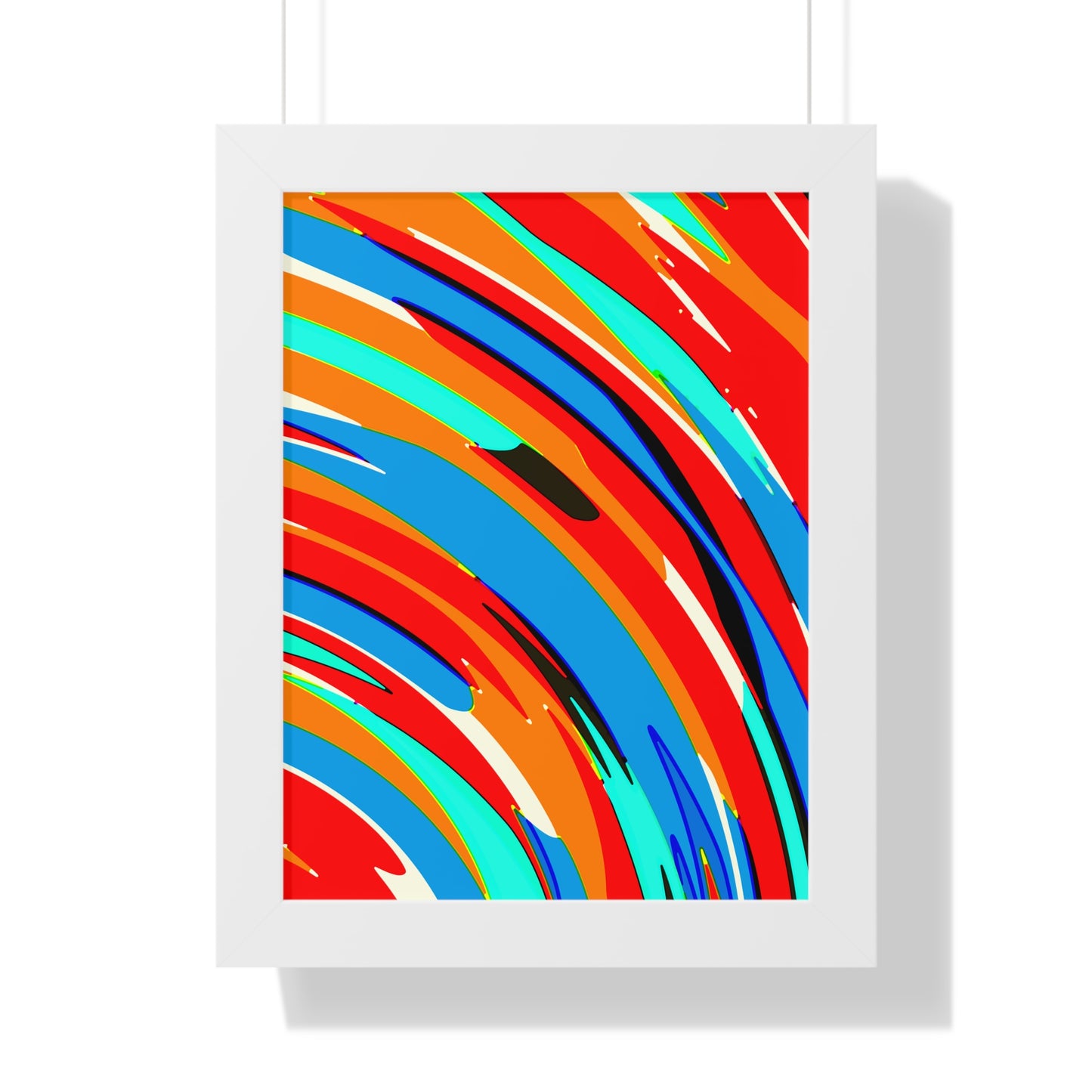 Abstract Rainbow Swirl Arc - Framed Poster