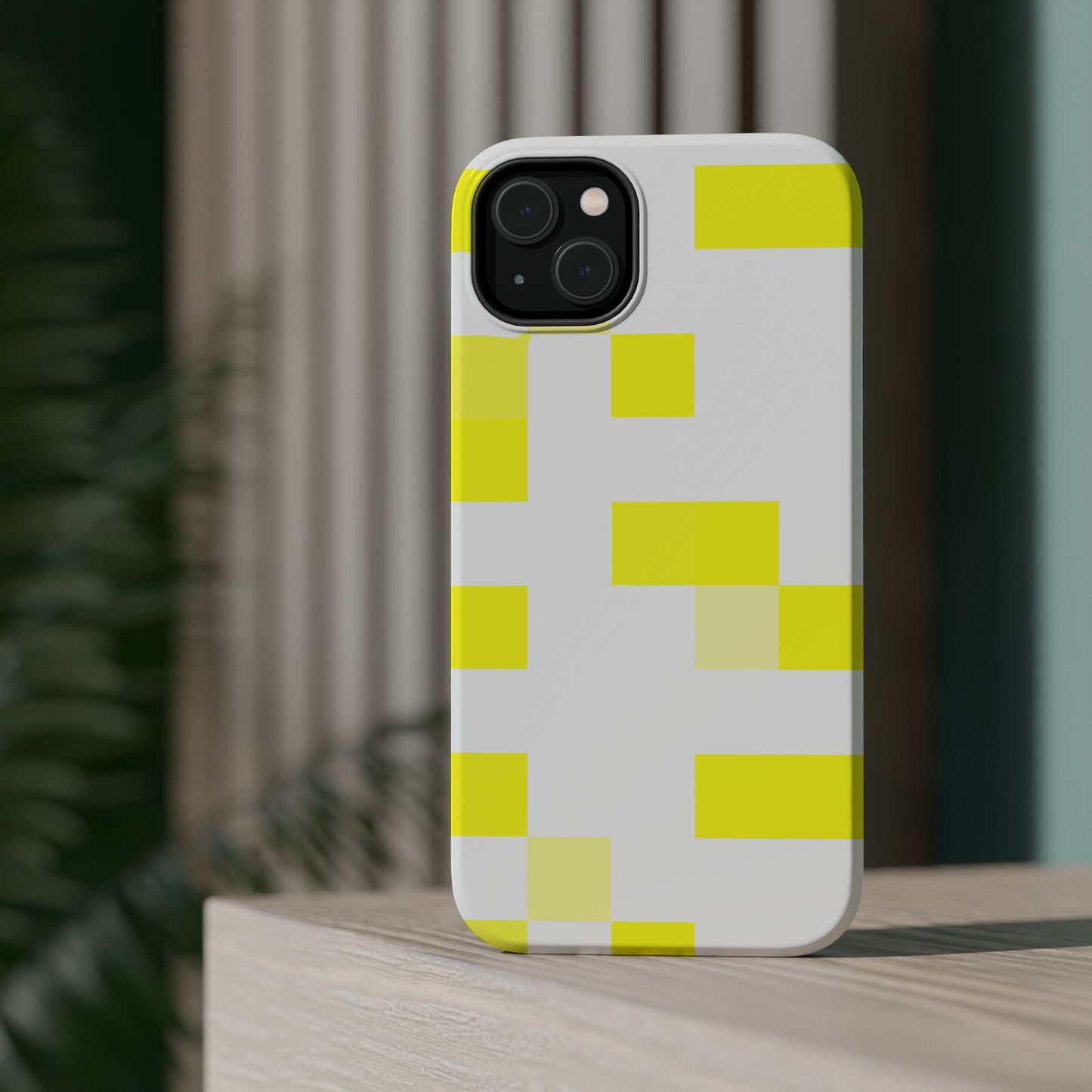 Yellow Pixel Grid -  Magnetic Phone Case