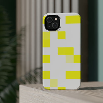 Yellow Pixel Grid -  Magnetic Phone Case