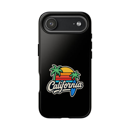 California Sunset Phone Case, Tropical Cell Phone Cover, Beach Lover Gift, Summer Vibes Accessory, Surfing Decor, Personalized Case