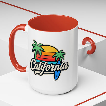 California Surf Vibes - Color Accent Mug