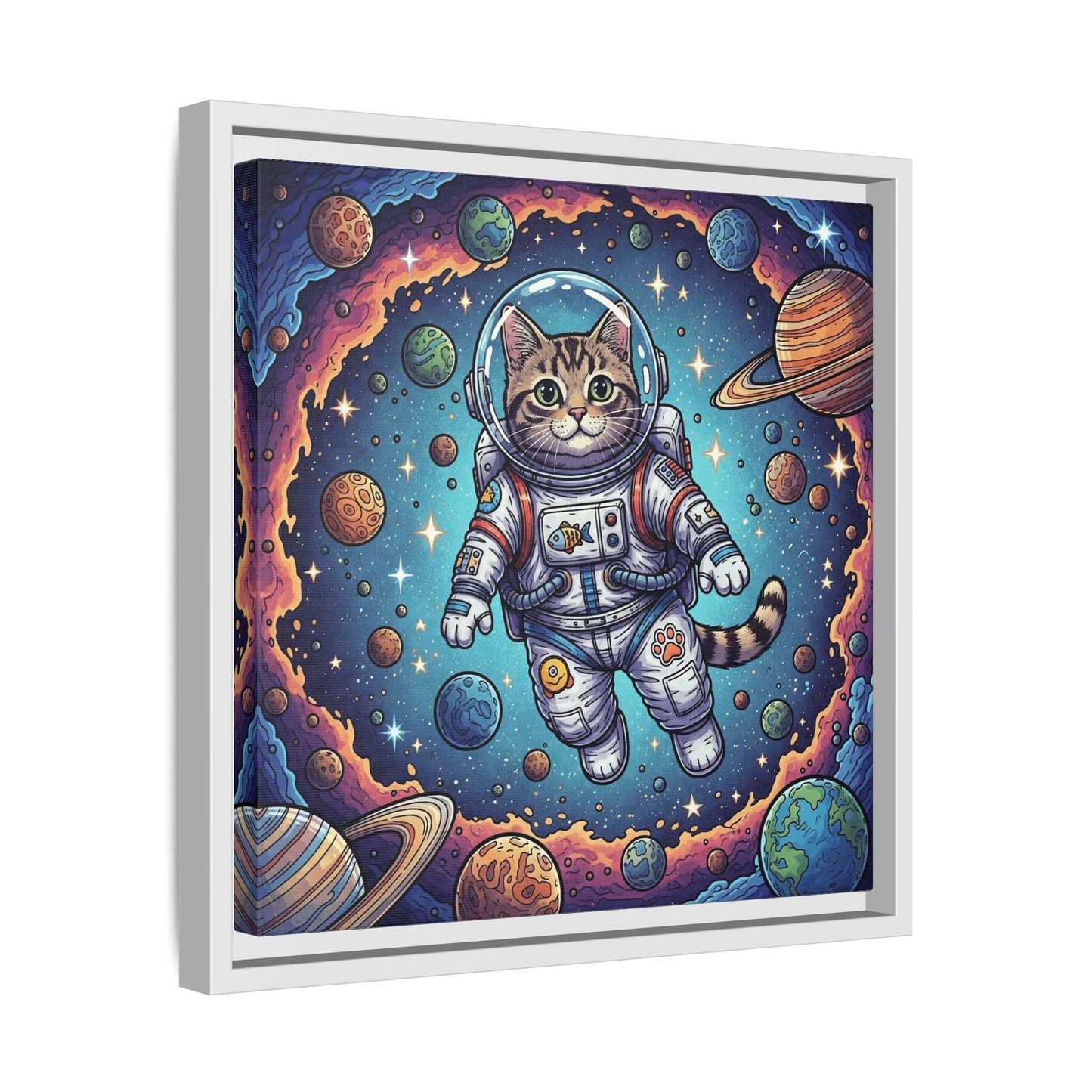 Astronaut Cat - Framed Canvas