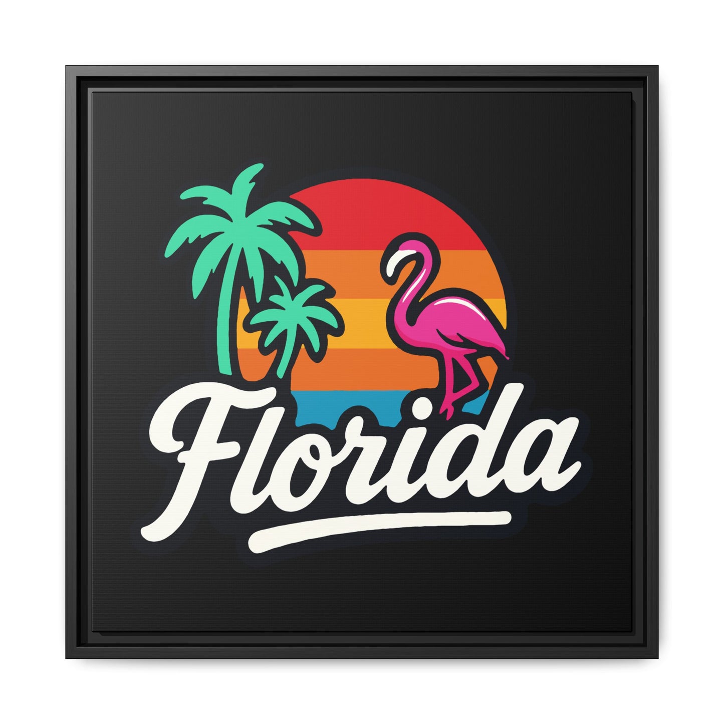 Florida Sunset Palm - Framed Canvas